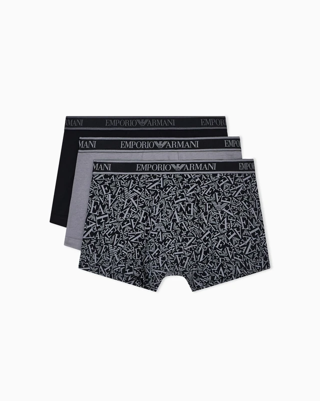 Emporio Armani Man's CORE Logoband 3-Pack Trunk Black L