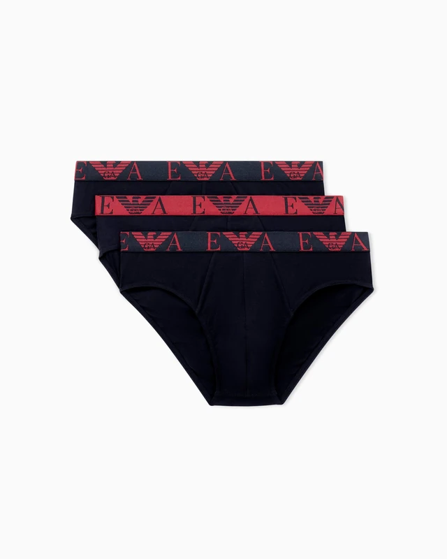 Emporio Armani Man's Bold Monogram 3-Pack Brief Black XXL