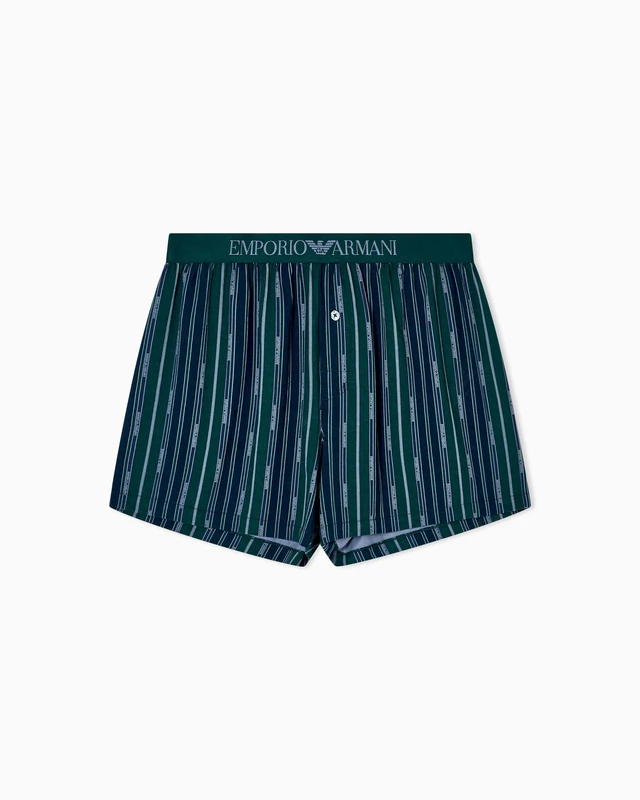 Emporio Armani Man's Classic Pattern Mix Boxer Green L