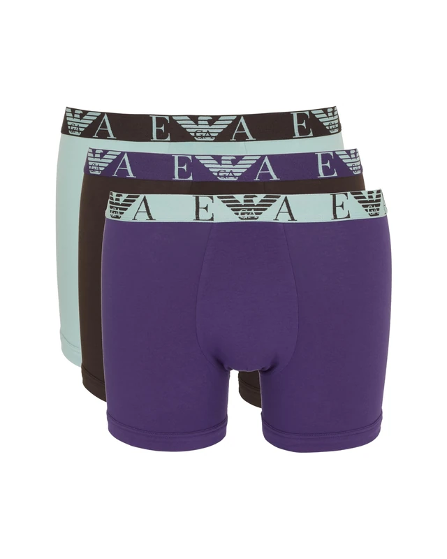 EMPORIO ARMANI Man's Bold Monogram 3-Pack Boxer Brown XL