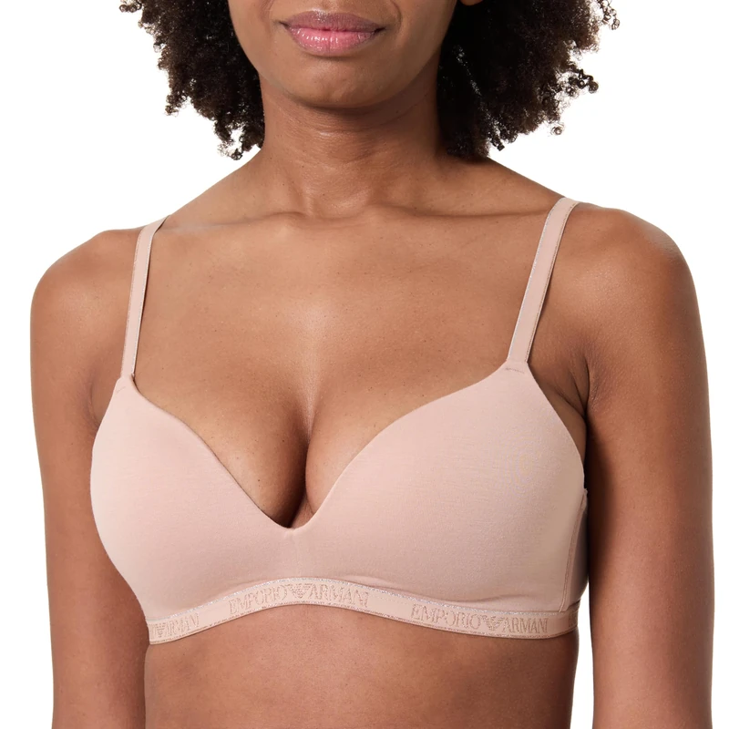 Emporio Armani Woman's Essential Studs Padded Triangle Bra Pink XS