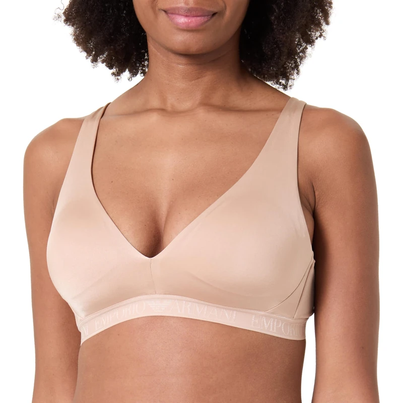 Emporio Armani Woman's Iconic Microfiber Removable Pads Bralette Pink M