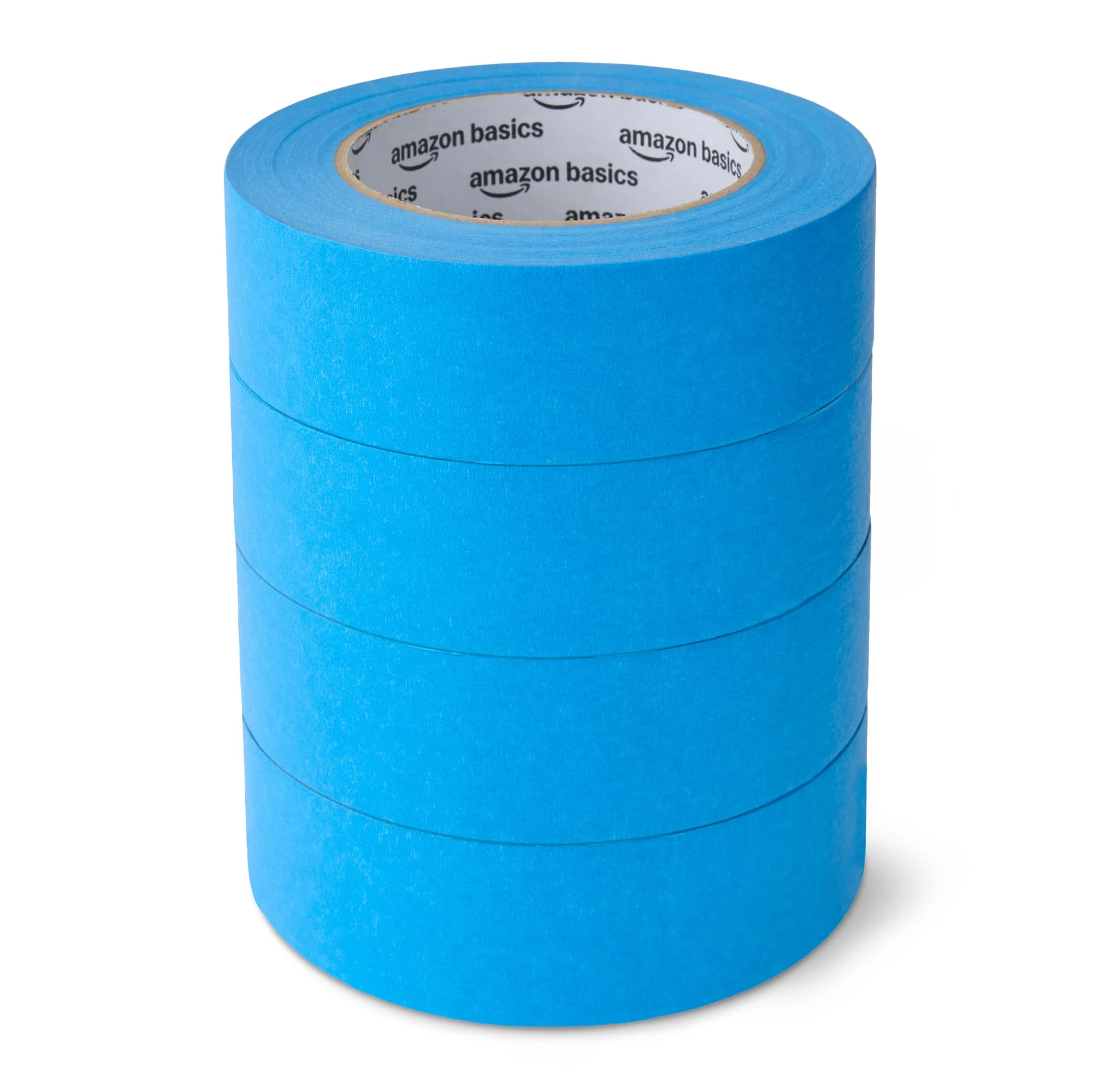 Amazon Basics Painters Tape, Pack of 4 Rolls, 3.6 cm x 55 m, Blue