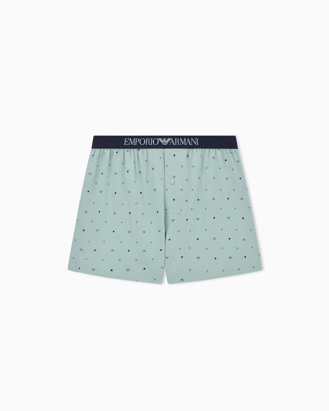 Emporio Armani Man's Classic Pattern Mix Boxer Green S