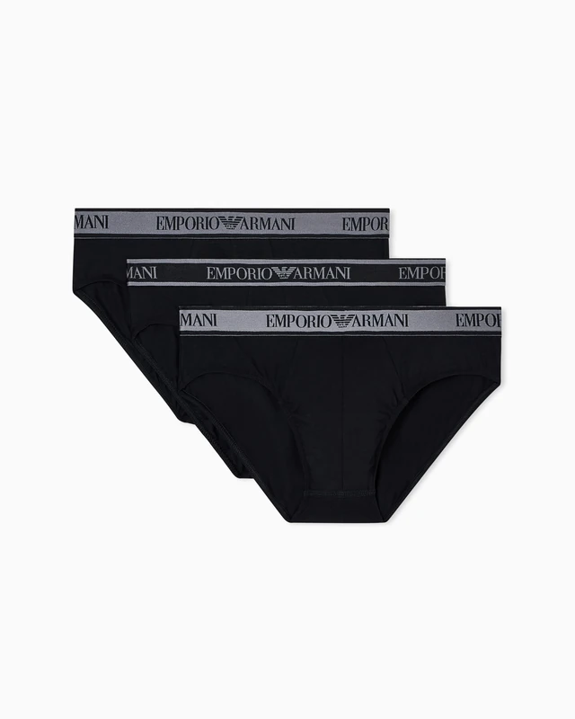 Emporio Armani Man's CORE Logoband 3-Pack Brief Black XXL