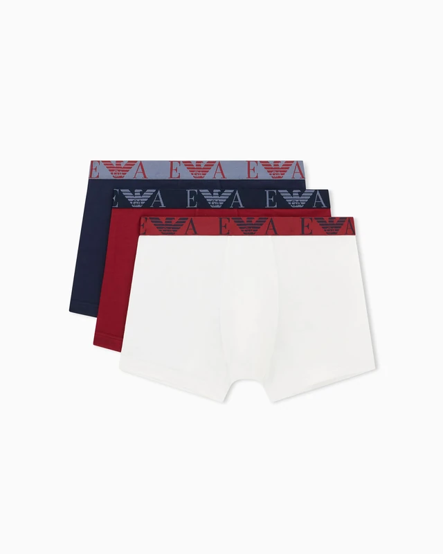 Emporio Armani Man's Bold Monogram 3-Pack Boxer Blue XL