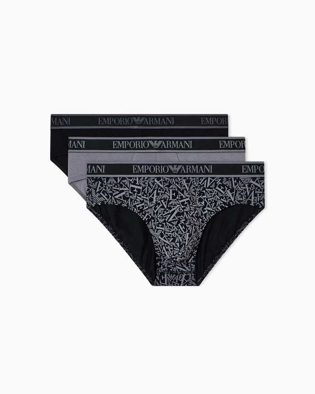 Emporio Armani Man's CORE Logoband 3-Pack Brief Black XL