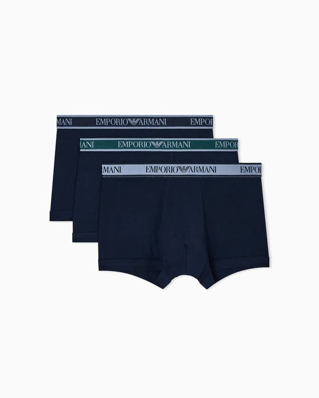 Emporio Armani Man's CORE Logoband 3-Pack Trunk Blue M