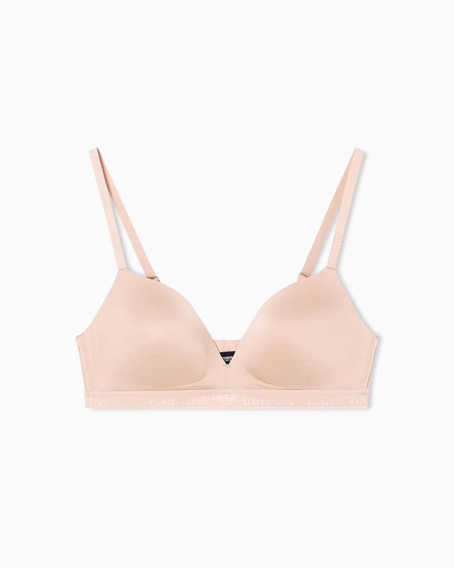 Emporio Armani Woman's Iconic Microfiber Padded Triangle Bra Pink L