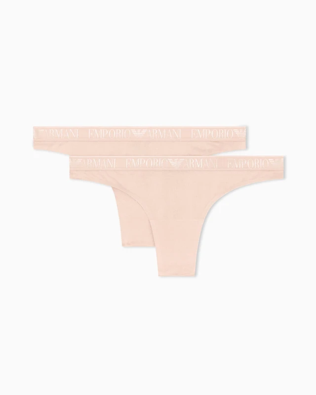 Emporio Armani Woman's Iconic Microfiber 2-Pack Brazilian Pink S
