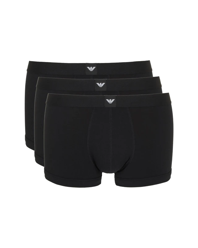 Emporio Armani Man's Essential LOGOLABEL 3-Pack Trunk Black XL