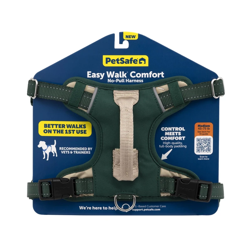 PetSafe Easy Walk Comfort No-Pull Dog Harness Full-Body Padding - Better Walks on 1st Use - 5 Points of Adjustment, XS, Small, Medium & Large Dogs, Blue/Black/Green/Pink