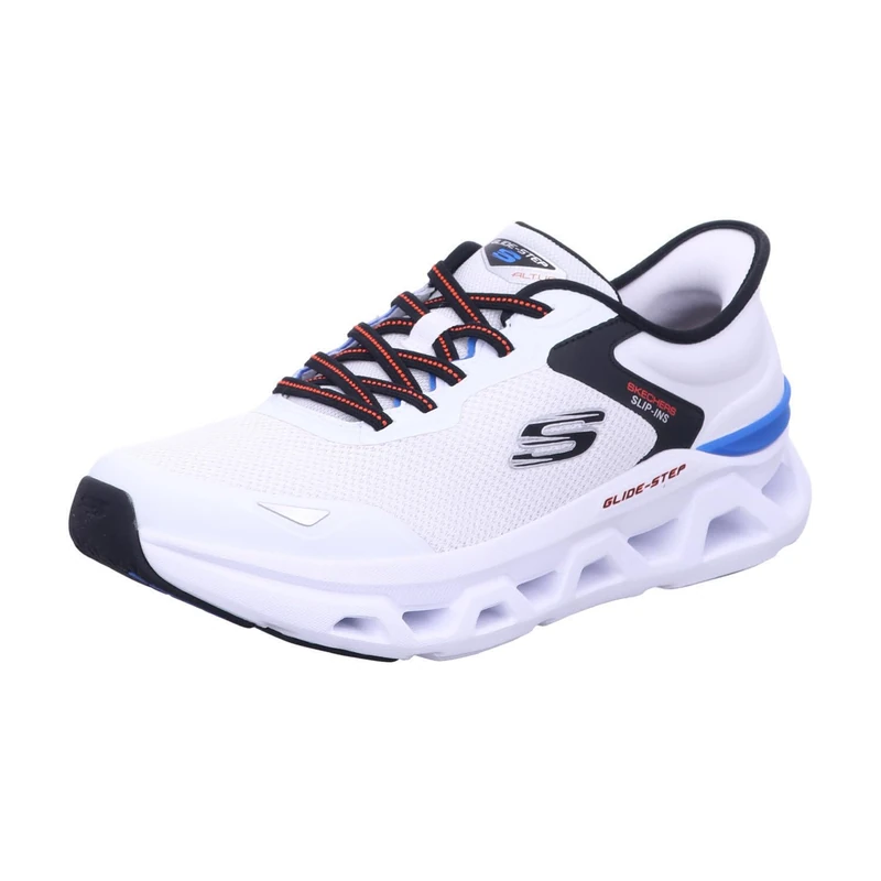 Skechers Men's Glide-Step Altus Turn Out Sneaker, White Mesh/Duraleather/Multi Trim, 9 UK