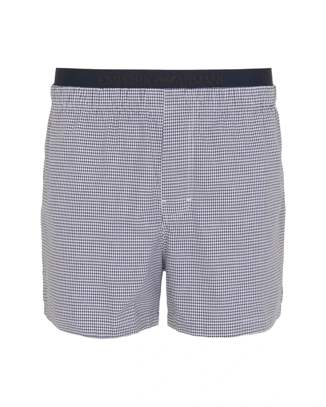 Emporio Armani Man's Yarn Dyed Woven Boxer Violet M - Image 1