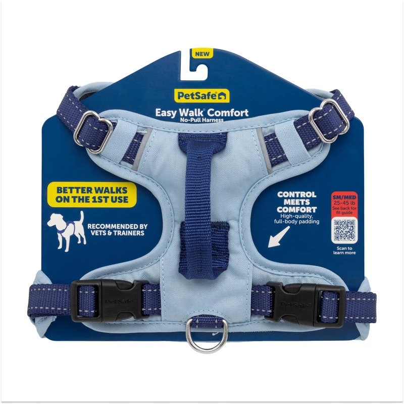 PetSafe Easy Walk Comfort No-Pull Dog Harness Full-Body Padding - Better Walks on 1st Use - 5 Points of Adjustment, XS, Small, Medium & Large Dogs, Blue/Black/Green/Pink