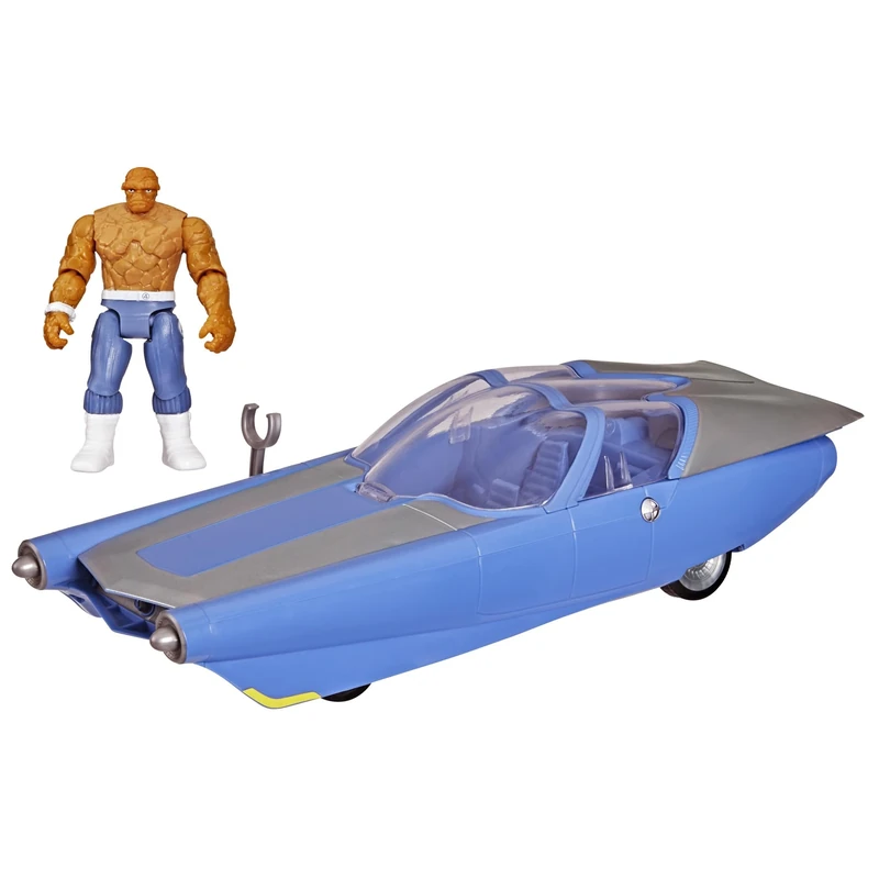 Marvel Studios The Fantastic Four Epic World of Action Hover & Cruise Fantasticar, Figure and Toy Car Set, Orange, Red