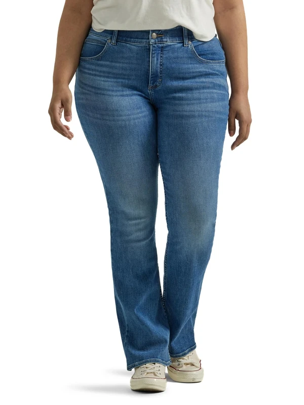 Lee Women's Plus Size Ultra Lux Comfort with Flex Motion Bootcut Jean, Indigo Facet, 14 - Image 1