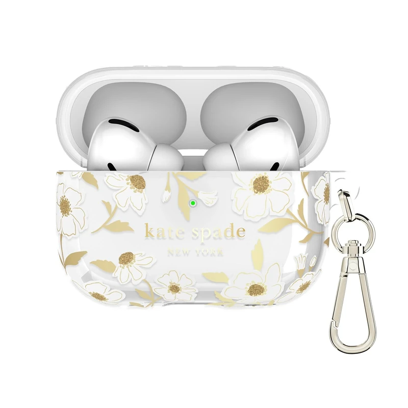 kate spade new york AirPods Pro Protective Case with Keychain Ring - Sunshine Floral, Compatible with AirPods Pro 2nd / 1st Generation