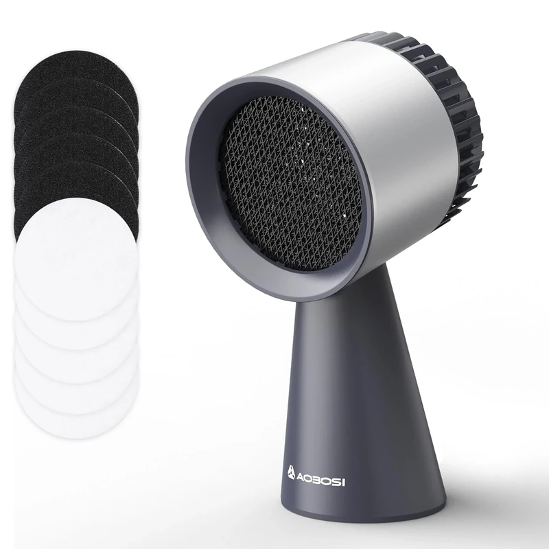 AAOBOSI Desktop Cooker Hood, Mini Household Extractor Fan Kitchen with 3 Wind Speed, Removable and Washable Filter, Large Oil Collection Cup, Portable Extractor Hood for Kitchen,RV,Hot Pot,BBQ