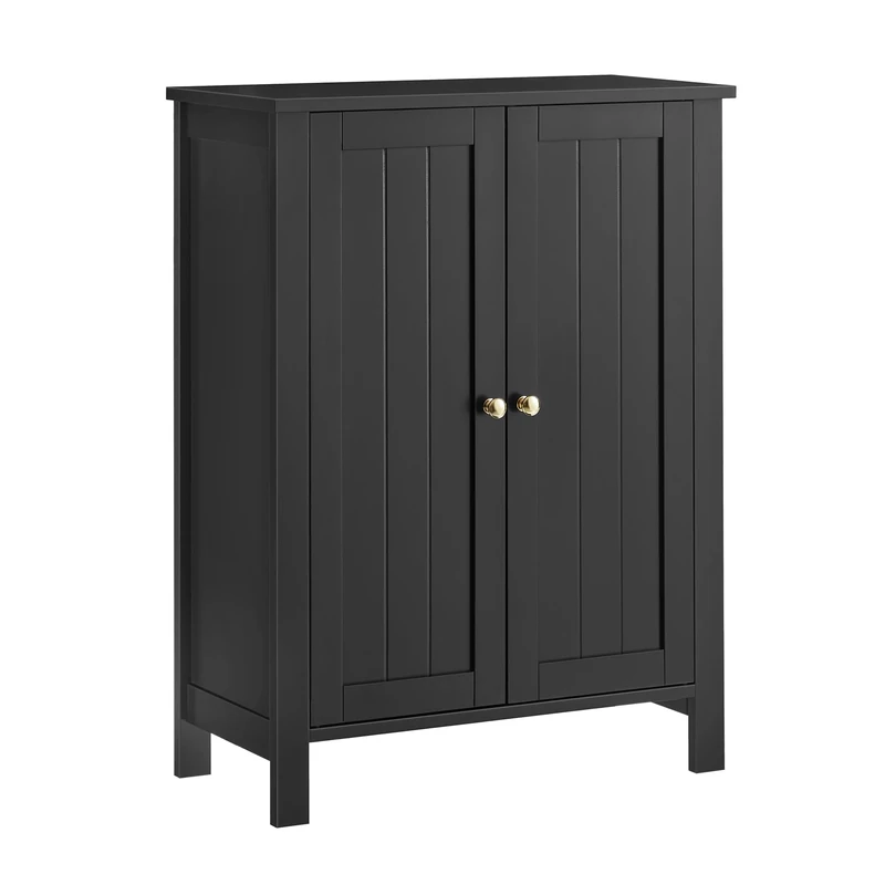 VASAGLE Freestanding Bathroom Floor Storage Cabinet, Storage Cupboard, Bathroom Storage Unit, with 2 Adjustable Shelves, 30 x 60 x 80 cm, Ink Black BCB060B01