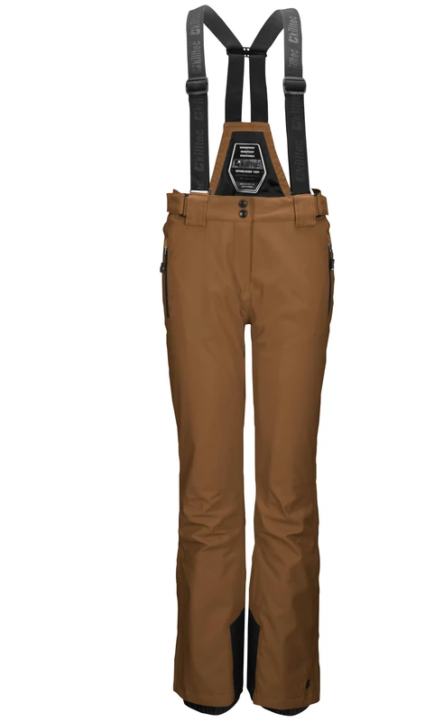 Killtec Laraka 35247-000 Women's Ski Trousers with Zip-Off Bib and Edge Protection Brown 44