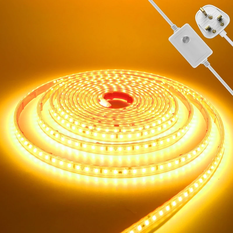 KAFULA 220V Dimmable LED Light Strip - 31M Yellow Super Bright LED Fairy Light CRI85+, IP65 Waterproof Flexible, Can be Cut Every 10cm | 120 LEDs/m | Home Decor