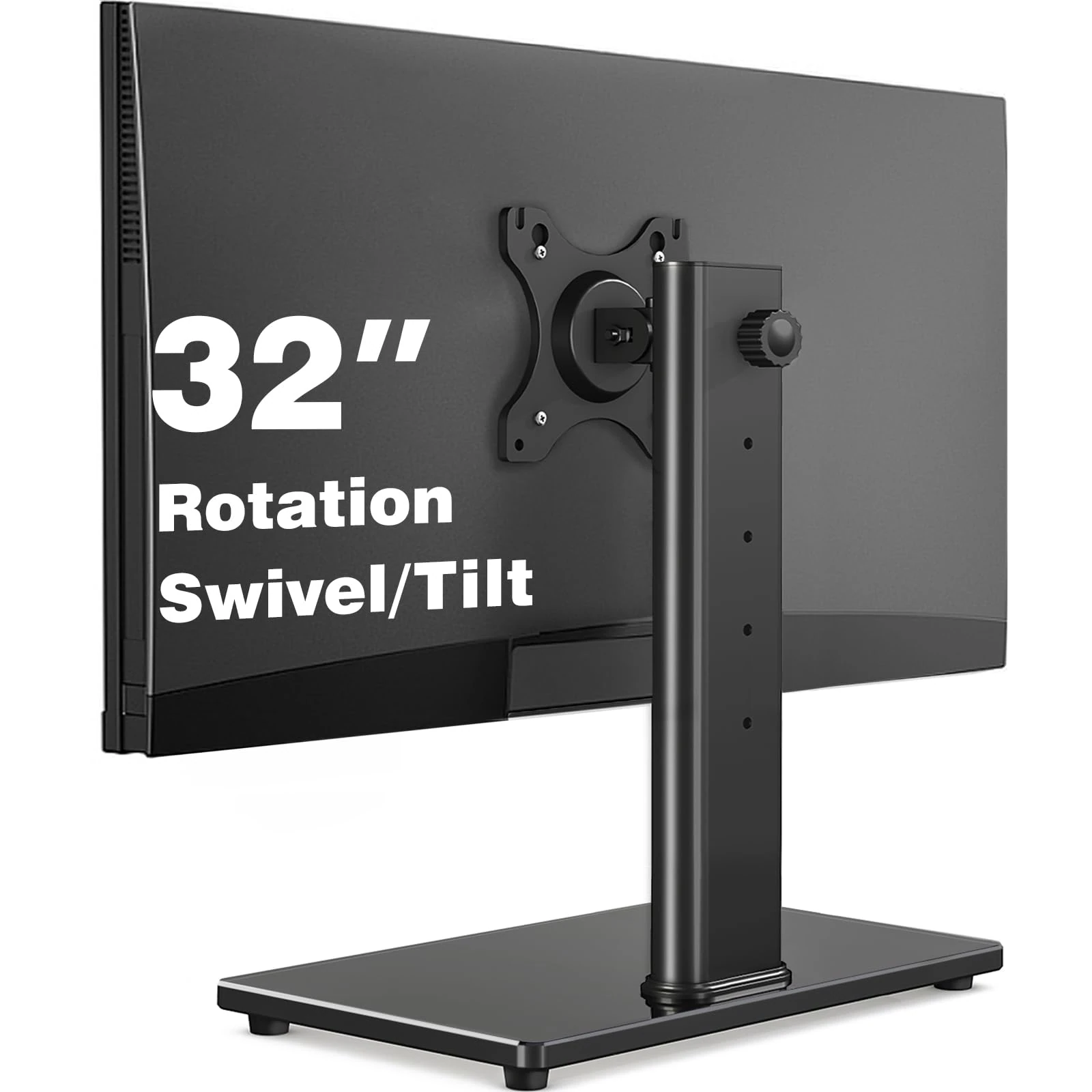 5Rcom Vesa Monitor Stand Free Standing Desk Stand for 13-32 inch Single PC Table Top with Swivel Height Adjustment, Max VESA 100x100mm Max Weight 10kgs