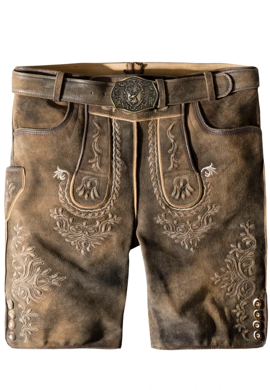 Stockerpoint Men's Logan Traditional Leather Trousers, Old Brown specked, 42