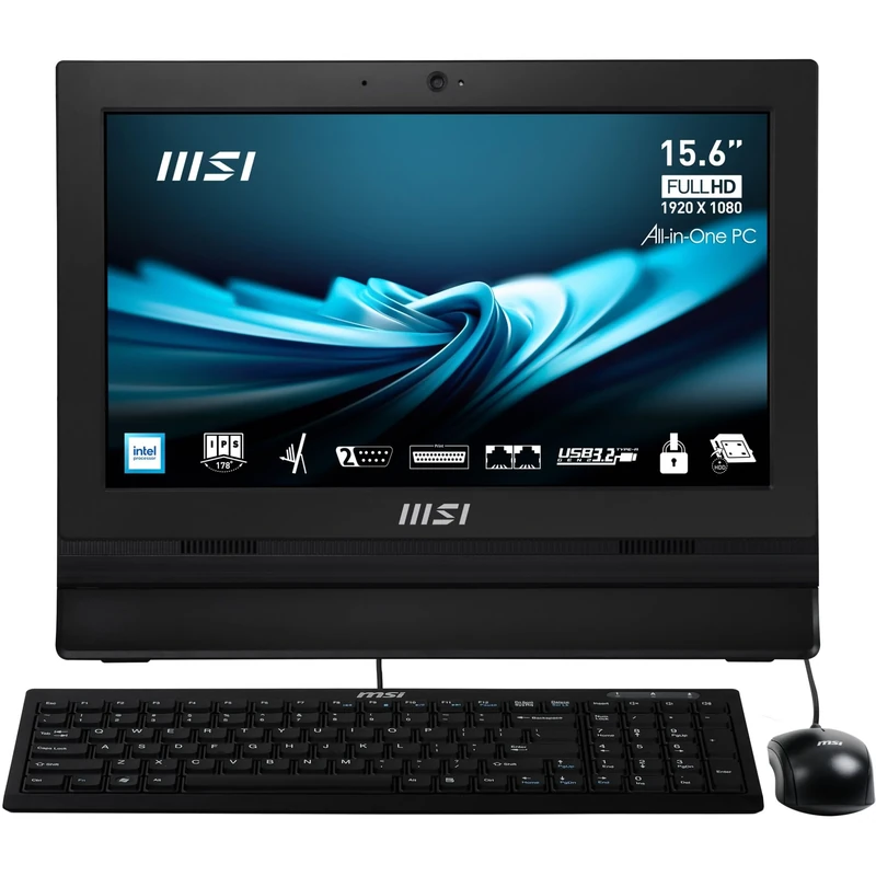MSI Pro AP162T ADL All-in-One PC/workstation Intel® N N100 39.6 cm (15.6") 1920 x 1080 pixels Touchscreen 4 GB DDR4-SDRAM 256 GB SSD Wi-Fi 6 (802.11ax) Black