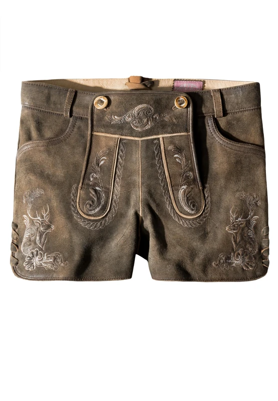 Stockerpoint Women's Trachtenlederhose Leya Traditional Leather Trousers, Pebble pecked, 6