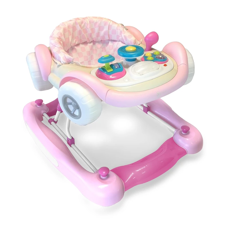 MyChild Coupe Walker, Candy Pink - Activity Centre Baby Walker - Easy Compact fold Frame for Storage - 6 Months + Anti Fall Blocks for Extra Safety and 3 Height Adjustment