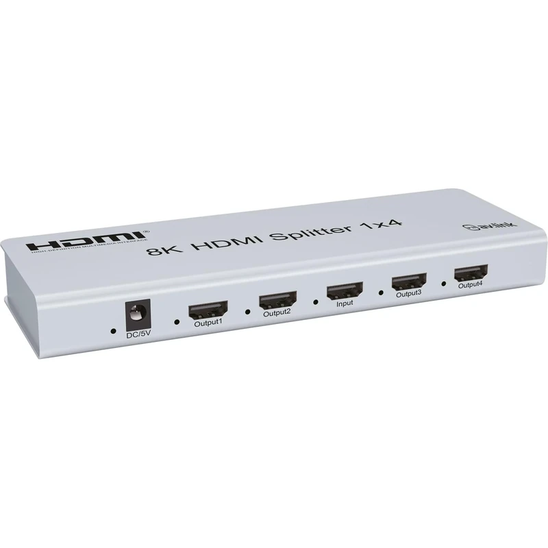 AV:Link | Ultra HD 8K HDMI Splitter with EDID Control | 1 In 4 Out | Seamlessly Connect a Single HDMI Source to Multiple Displays for Gaming, Entertainment, or Commercial use