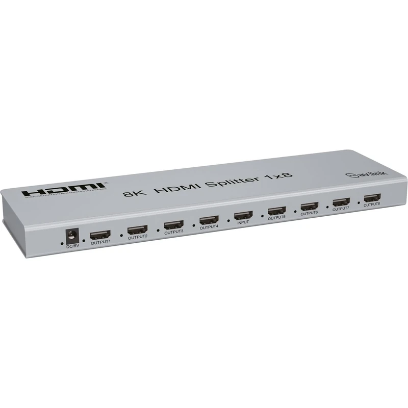 AV:Link | Ultra HD 8K HDMI Splitter with EDID Control | 1 In 8 Out | Seamlessly Connect a Single HDMI Source to Multiple Displays for Gaming, Entertainment, or Commercial use