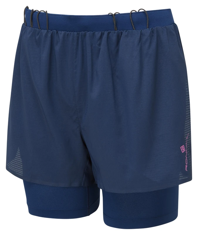 Ronhill Running, Wmn's Tech Race Twin 2in1 Short, Dark Navy/Razzmatazz, 12