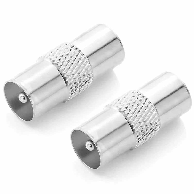 2 PCS Male to Male TV Aerial Coaxial Couplers - RF Coax Aerial Adapter for TV Cable, CO AXIAL CONNECTOR, COAX CONNECTORS