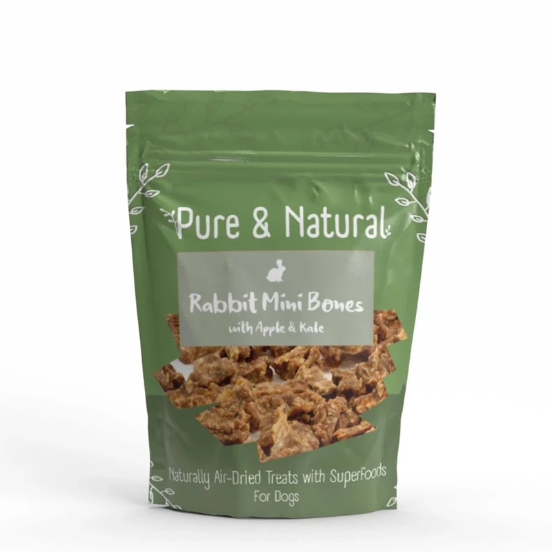 Pure & Natural PN815 Air Dried Chicken Mini Bones Treats with Superfoods Blueberries & Cranberries 10x100gm