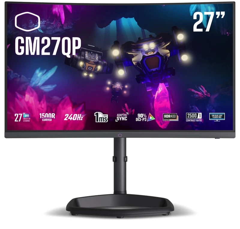 Cooler Master CMI-GM27QP-EK 27" Widescreen VA Black Multimedia Curved Monitor (2560x1440/1ms/2xHDMI/DisplayPort)
