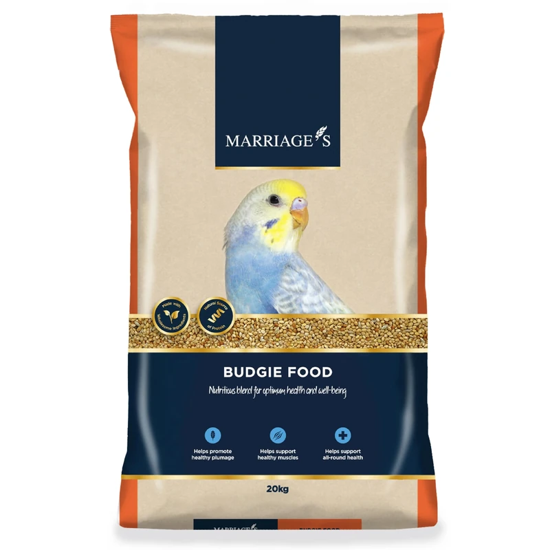 Marriages - Budgie Food, Budgie Seed and Bird Food with Red Millet, Yellow Millet, Wholesome, Bird Seed Packed with Fibre and Protein (20kg)