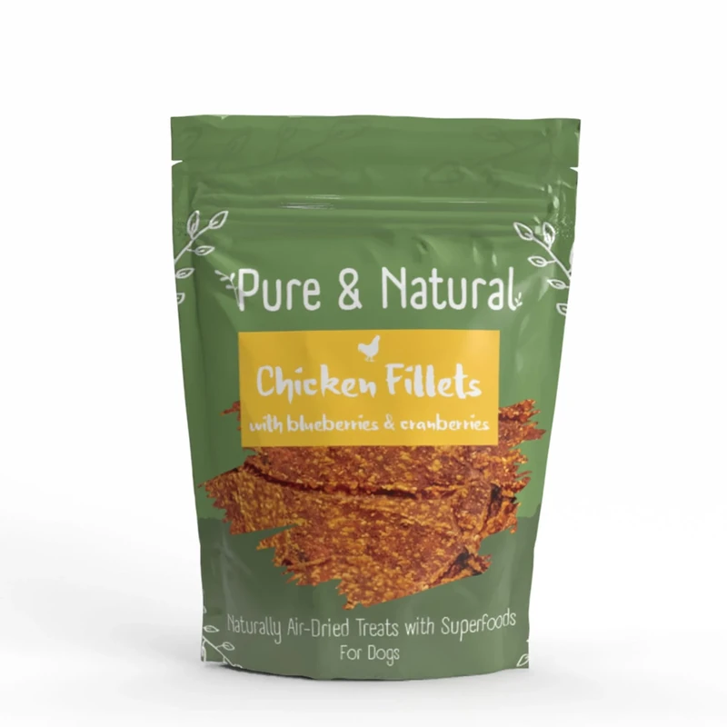 Pure & Natural PN816 Air Dried Beef Mini Bones Treats with Superfoods Raspberries & Spinach 10x100gm