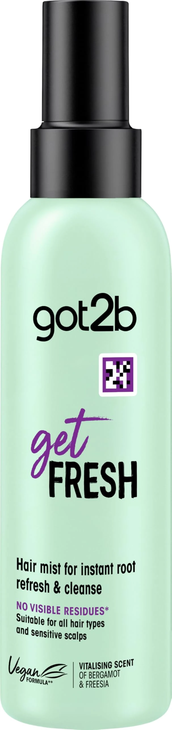 got2b getFRESH Dry Shampoo Hair Mist 150ml, for Instant Root Refresh & Cleanse, Suitable for Sensitive Scalp, No Visible Residues*, Vitalising Scent, Hair Dry Shampoo, Vegan Formula**, Rice Starch