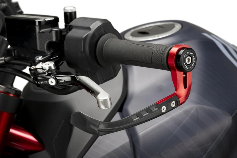 Puig 21994R Clutch Lever Protector RAW Counterweight – Robust Design and Universal Fit, Red