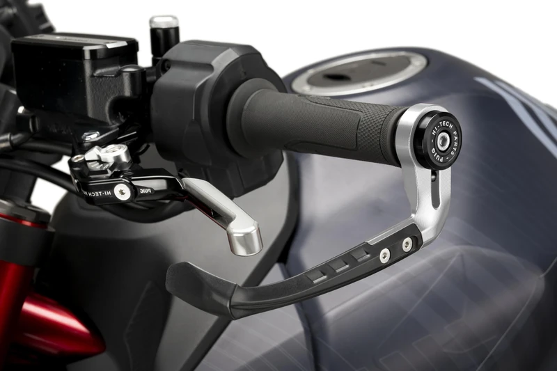 Puig 21994P Clutch Lever Protector RAW Counterweight – Robust Design and Universal Fit, Silver