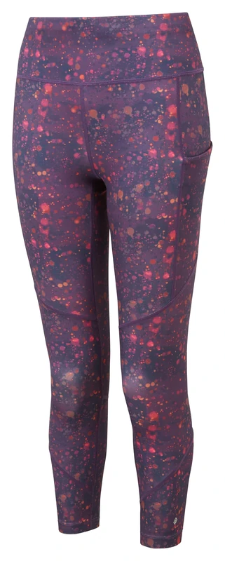 Ronhill Running, Wmn's Tech Crop Tight, Damson Raindrops, 8