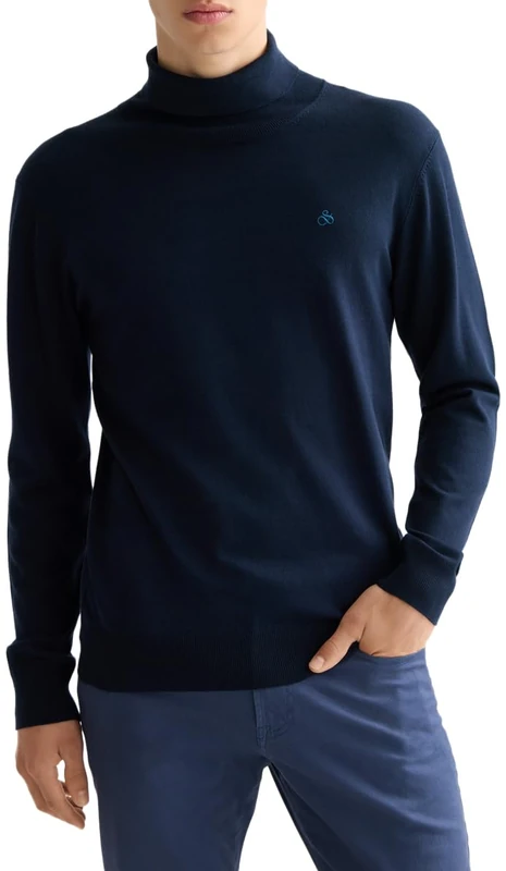 Scotch & Soda Mens Ecovero Blend Turtleneck Sweater, Insignia Blue 410, XL UK