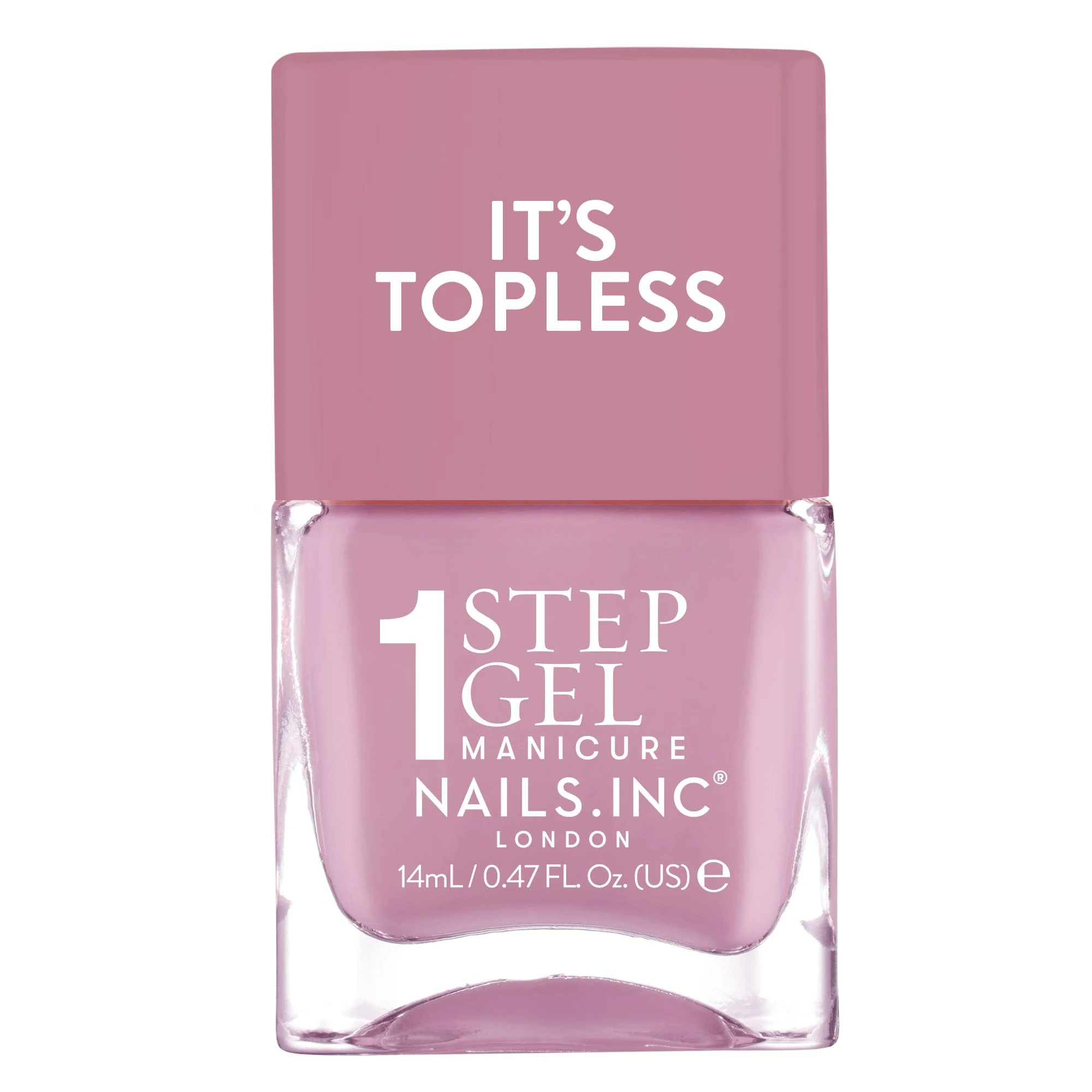 Nails Inc It's Topless Gel-Like Nail Polish, 4-in-1 Base Coat, Treatment, Colour & Top Coat, Long Lasting, Strong, Chip Free Nails, Glossy Salon Quality Manicure At Home, Air Dry Polish, Lily, 14 ML