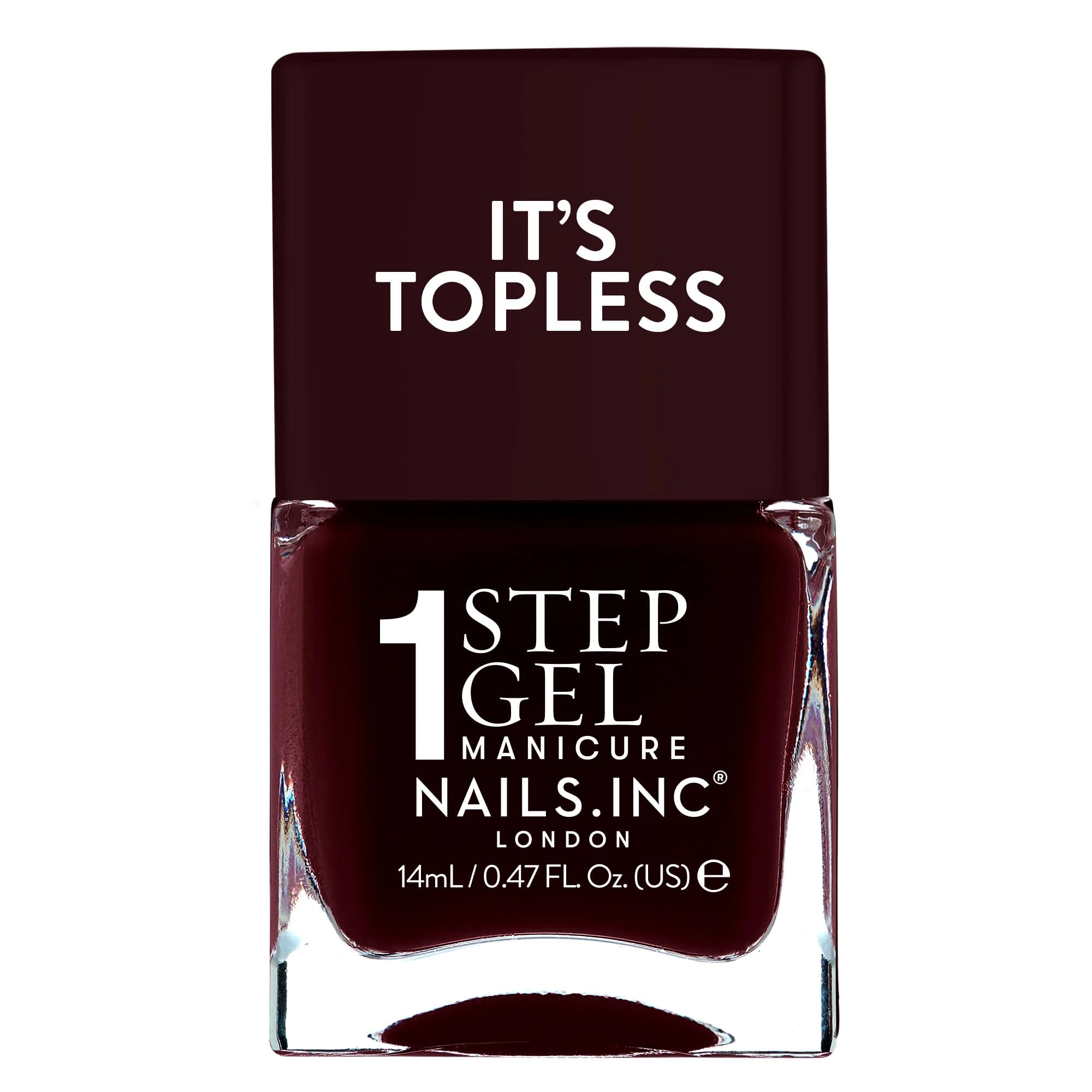 Nails Inc It's Topless Gel-Like Nail Polish, 4-in-1 Base Coat, Treatment, Colour & Top Coat, Long Lasting, Strong, Chip Free Nails, Glossy Salon Quality Manicure, Air Dry Nail Polish, Billie, 14 ML