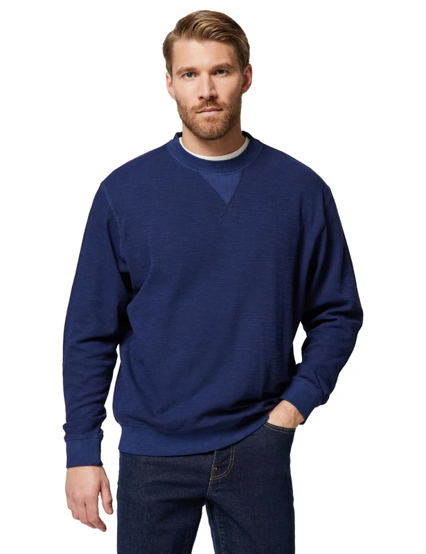 Scotch & Soda Mens Garment Dye Structured Crewneck Sweatshirt, Peacoat, M UK