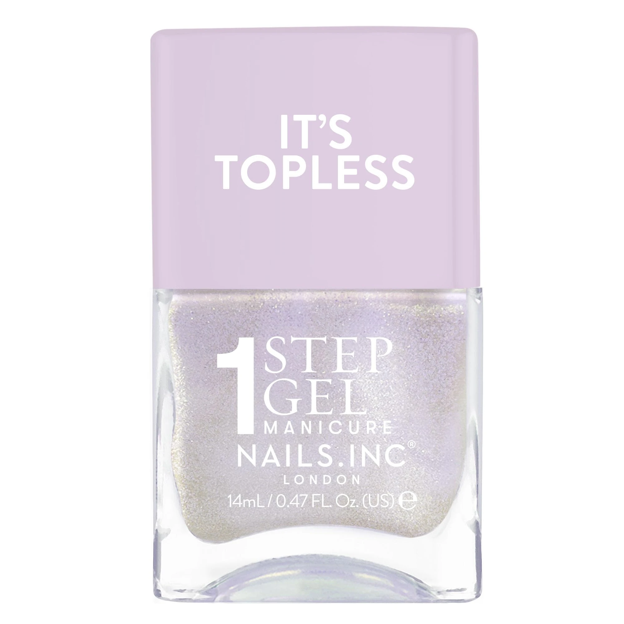 Nails Inc It's Topless Gel-Like Nail Polish, 4-in-1 Base Coat, Treatment, Colour & Top Coat, Long Lasting, Strong, Chip Free Nails, Glossy Salon Quality Manicure, Air Dry Nail Polish, Halle, 14 ML