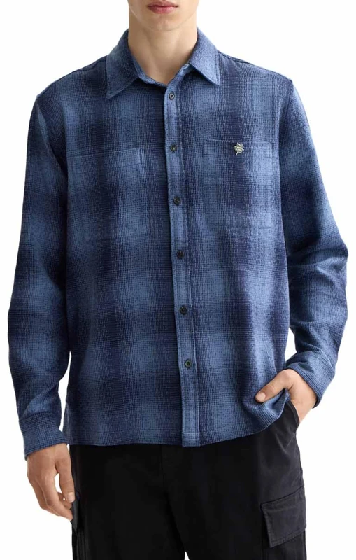 Scotch & Soda Mens Shadow Check Shirt, Peacoat Shadow Check 401, L UK