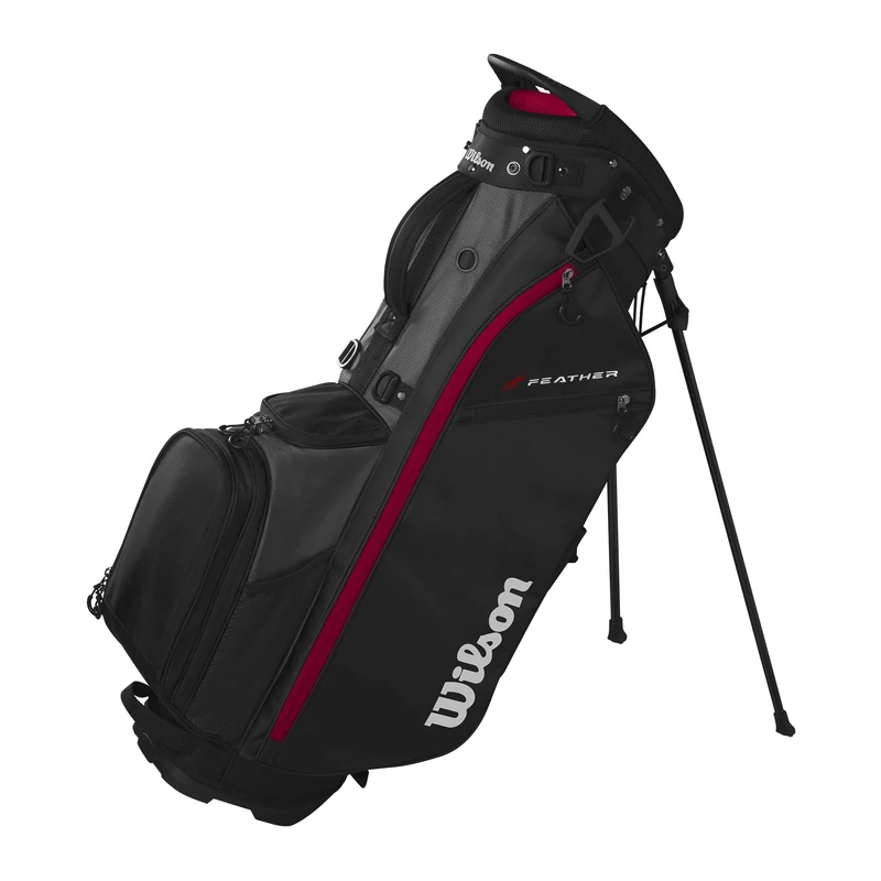 Wilson FEATHER STAND BAG BLACK/Grey/Red